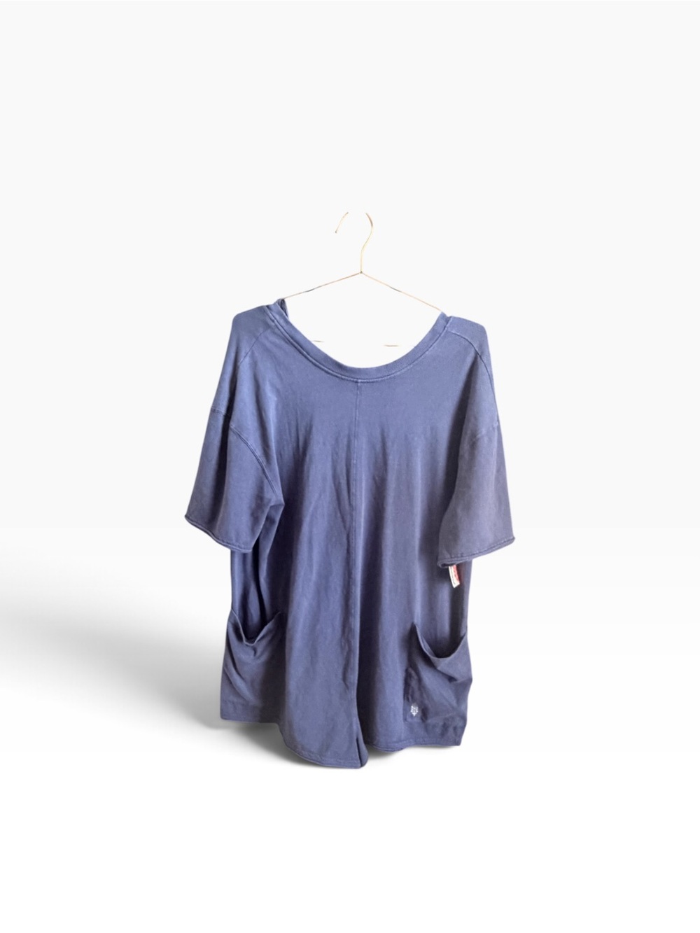 Free People FP Movement Hot Shot Tee Romper Blue Indigo Medium NWT